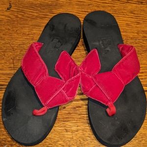 Eliza B Red Velvet Sandals
